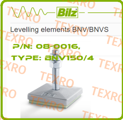 Bilz Vibration Technology-P/N: 08-0016, Type: BNV150/4