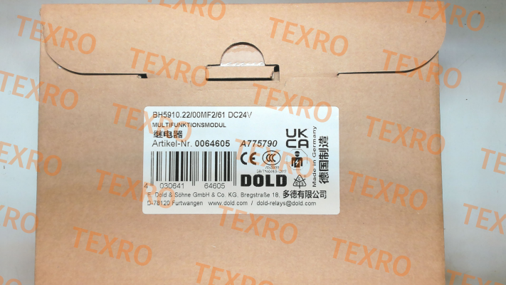 Dold-p/n: 0064605, Type: BH5910.22/00MF2/61 DC24V