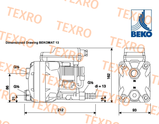 Beko-2000021  KA13A10A0 BEKOMAT 13, 230 VAC