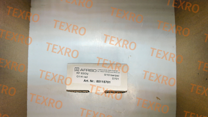 Afriso-P/N: 85115701, Type: RF63Gly 0/10bar 1/4 rad D701