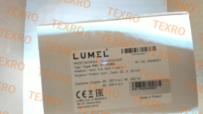 LUMEL-type Р43-211300М0