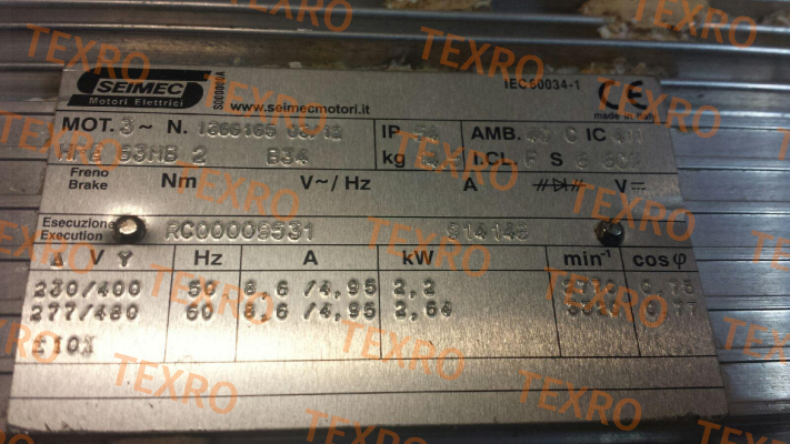 Seimec (Rossi)-HPE63MB 2 B34  , Nr: 1366165  OEM