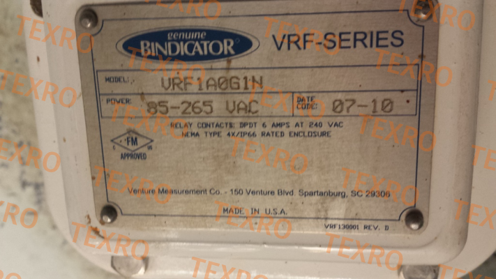 Bindicator-VRF1A0G1N   obsolete replaced by VRFII-SG-N 