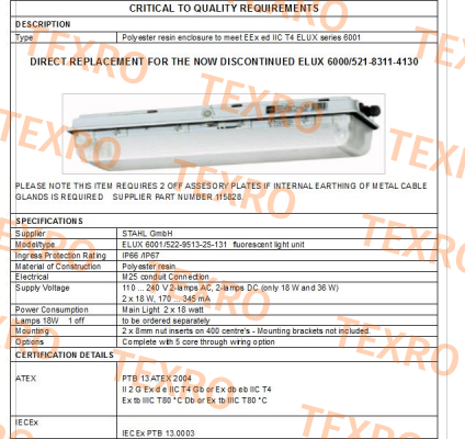 Stahl-Typ : 6001/522-9513-25-131 