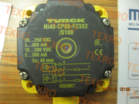 Turck-p/n: 13443, Type: NI40-CP80-FZ3X2/S100