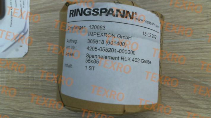 Ringspann-p/n: 4205-055201-000000; Type: RLK 402-55 x 85