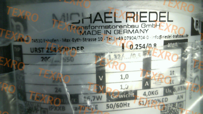 Michael Riedel Transformatorenbau-URST Sonder 254VA IPXXB