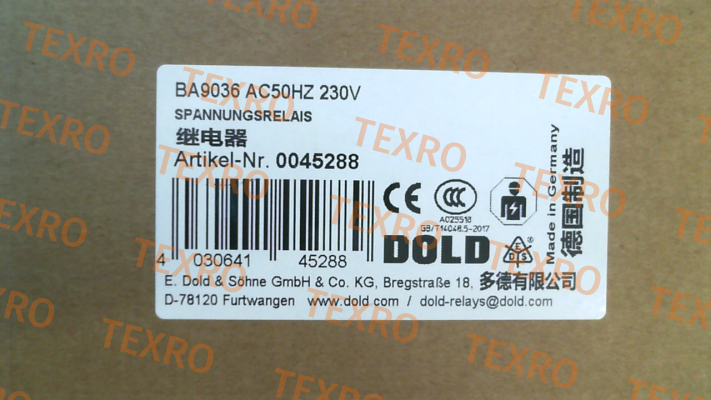 Dold-BA9036 AC50HZ 230V