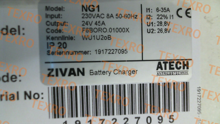 ZIVAN-F6BORO.01000X , type  NG1 230/24V 35 A