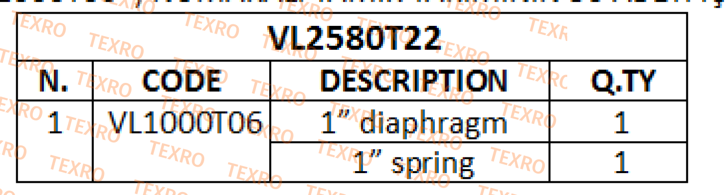 Trimec-1” diaphragm For VL2580T22 