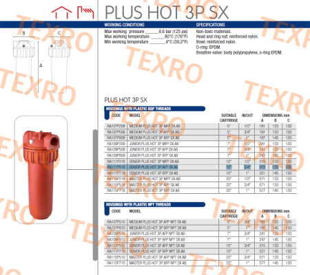 Atlas Filtri-SENIOR PLUS HOT 3P AFP SX10 (RA111P518)