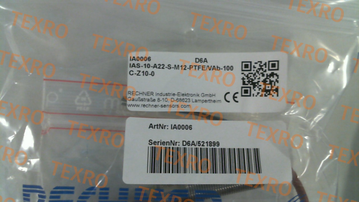 Rechner-P/N: IA0006 Type: IAS-10-A22-S-M12-PTFE/VAb-100C-Z10-0