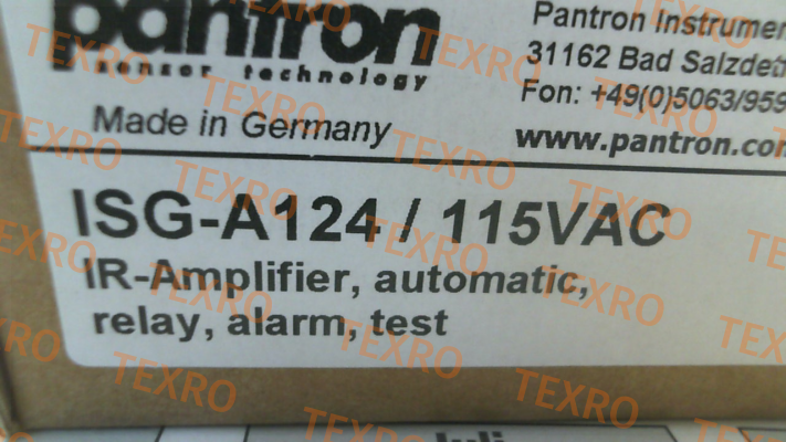 Pantron-p/n: 9ISG112, Type: ISG-A124/115VAC