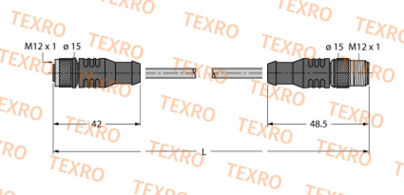 Turck-p/n: 8035246, Type: RK4.5T-50-RS4.5T/S2500