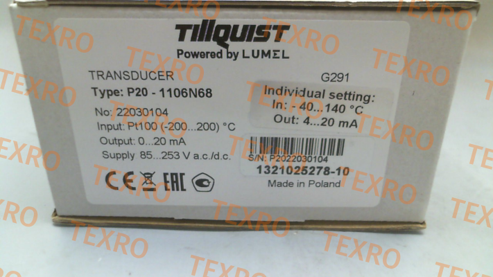 Tillquist-P20 transducer