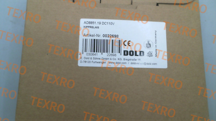 Dold-p/n: 0022698, Type: AD8851.19 DC110V